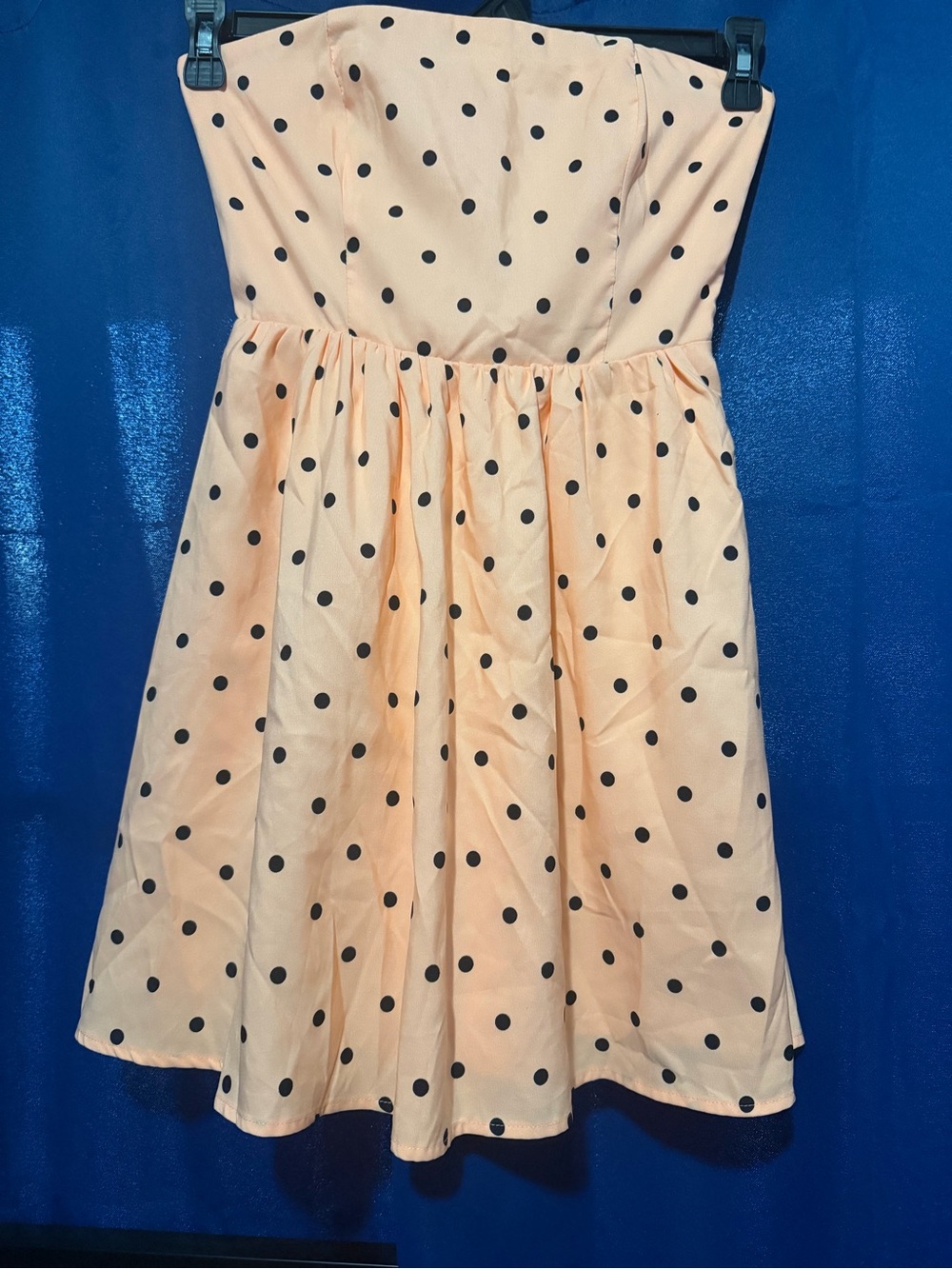 Forever 21 Peach Strapless Polka Dot Dress